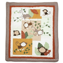 2016 Monkey Year Crib Patchwork Quilt with Lovely Monkeys for Baby